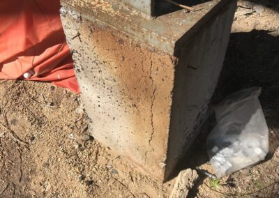 damaged concrete pillar